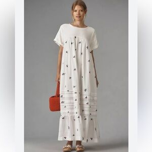 Pilcro White Maxi Dress with Multicolor Accents
